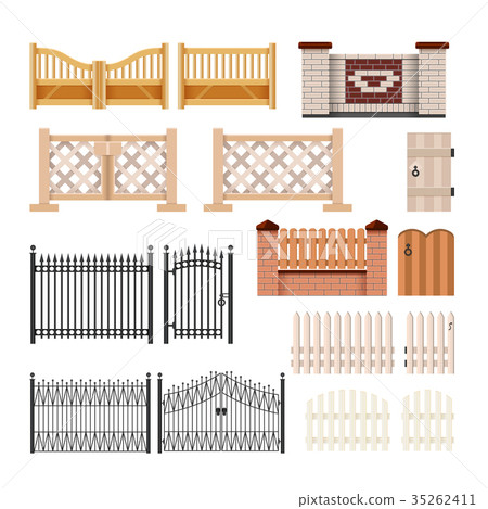 Set of fences - modern vector realistic isolated 35262411