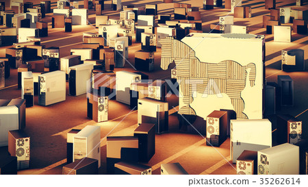 Trojan horse and computer 3d rendering 35262614