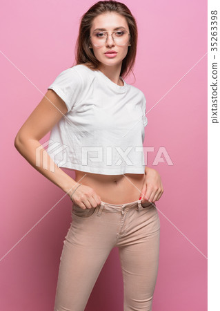 Pretty young sexy fashion sensual woman posing on Pretty young sexy fashion sensual woman posing on 35263398