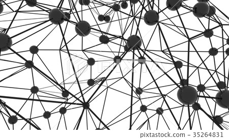 Abstract 3d rendering of chaotic structure 35264831