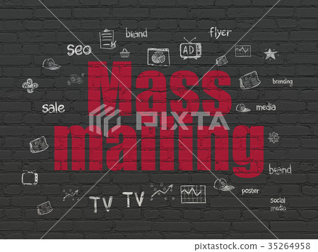 Marketing concept: Mass Mailing on wall background 35264958