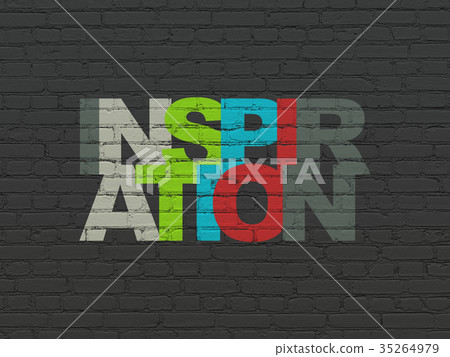 Marketing concept: Inspiration on wall background Marketing concept: Inspiration on wall background 35264979