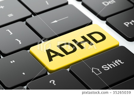 Health concept: ADHD on computer keyboard Health concept: ADHD on computer keyboard 35265039