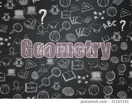 Studying Concept: Geometry On School Board - Stock Illustration 