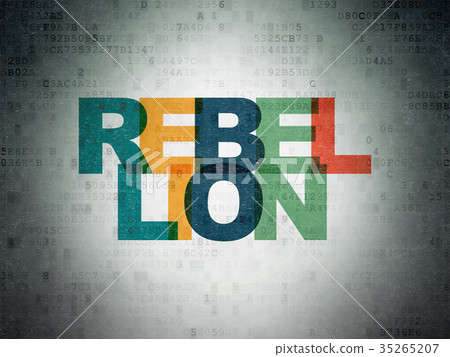 Politics concept: Rebellion on Digital Data Paper - Stock Illustration