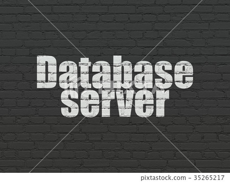 Database concept: Database Server on wall Database concept: Database Server on wall 35265217