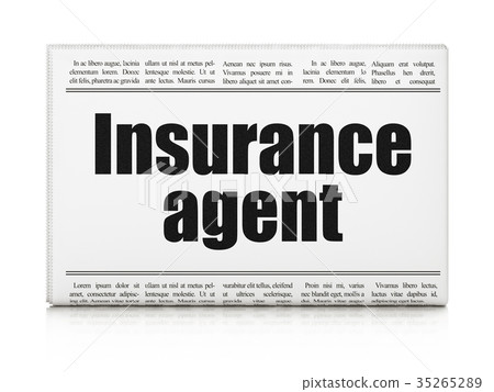 Insurance concept: newspaper headline Insurance 35265289