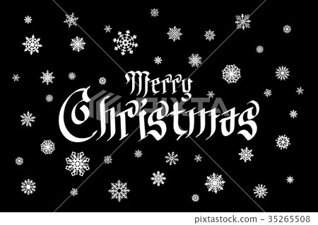 Merry Christmas gothic lettering design. Vector 35265508