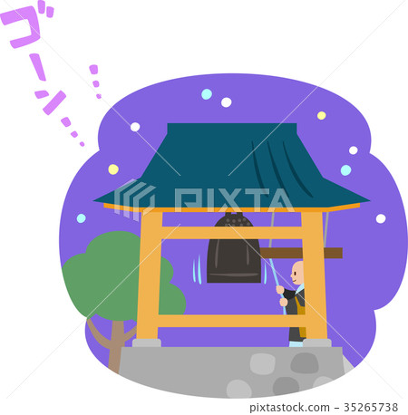 小男孩在晚上戳響鈴 35265738