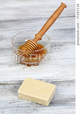 Handmade honey and olive oil soap Handmade honey and olive oil soap 35267116
