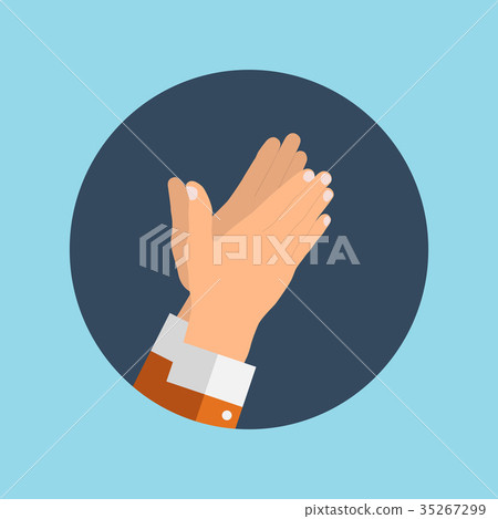 Flat. Concept of success Applause. Hands clapping 35267299