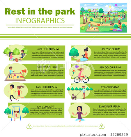 Rest in Park Infographics Poster with Pictures Rest in Park Infographics Poster with Pictures 35269229