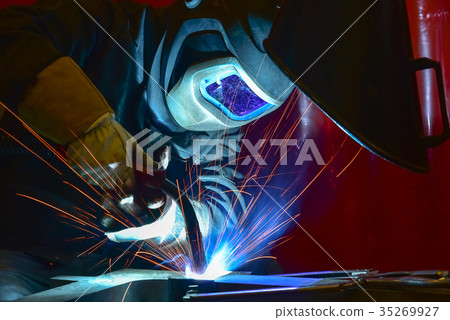 Industrial steel welder in factory 35269927