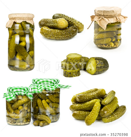 Collage with canned cucumbers 35270398
