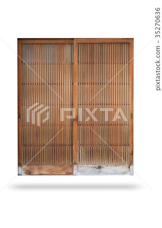 vintage japan bamboo wood door sliding isolated vintage japan bamboo wood door sliding isolated 35270636