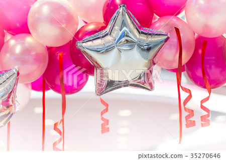 pink balloon party happy new year celebration 35270646