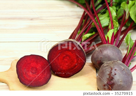 Fresh organic red beets just picked up 35270915
