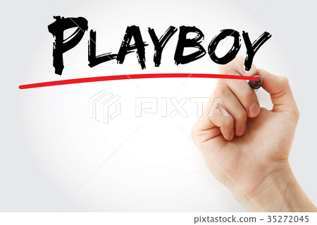 Hand writing Playboy with marker Hand writing Playboy with marker 35272045