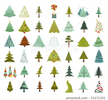 Christmas tree icon set 35272291
