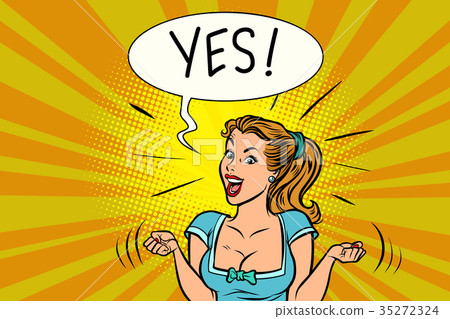 Yes, joyful woman 35272324