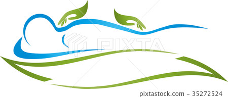Person and two hands, massage logo 35272524