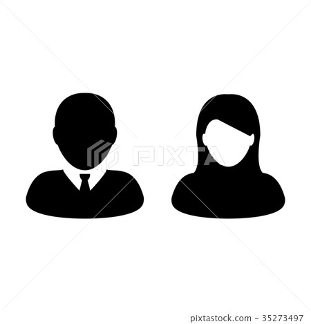 People Icon Vector Male and Female Person Avatar 35273497