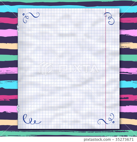 Notebook page, lined paper striped background 35273671