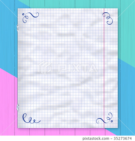 Notebook page, lined paper colorful background 35273674