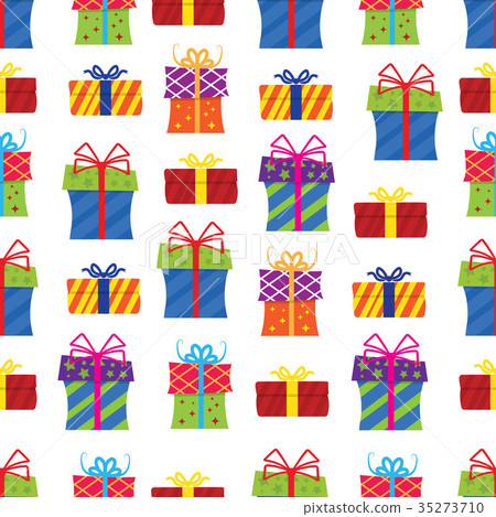seamless pattern, gift boxes on white background - Stock Illustration ...