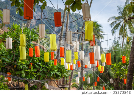 hanging colorful celebration decorative element hanging colorful celebration decorative element 35273848