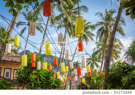 hanging colorful celebration decorative element hanging colorful celebration decorative element 35273849