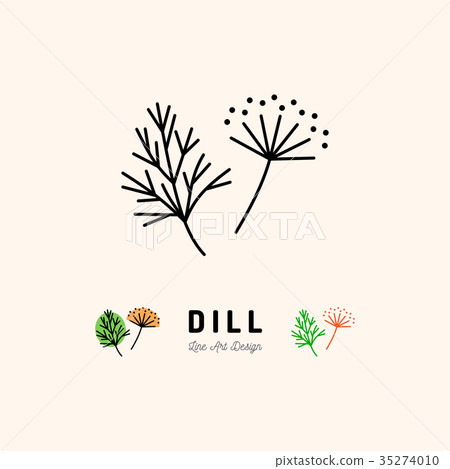 Dill icon Vegetables logo, Fennel, Spice. Thin 35274010