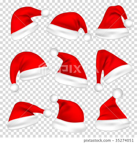 Christmas Santa Claus Hats Set. New Year Red Hat 35274051