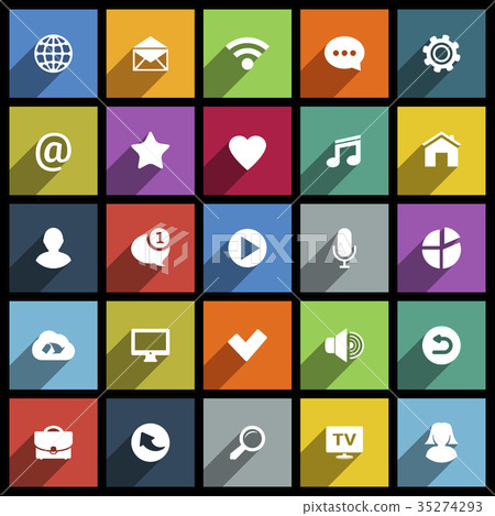 Set of universal flat icons for web Set of universal flat icons for web 35274293