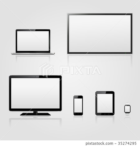 Modern technology devices with blank screen Modern technology devices with blank screen 35274295