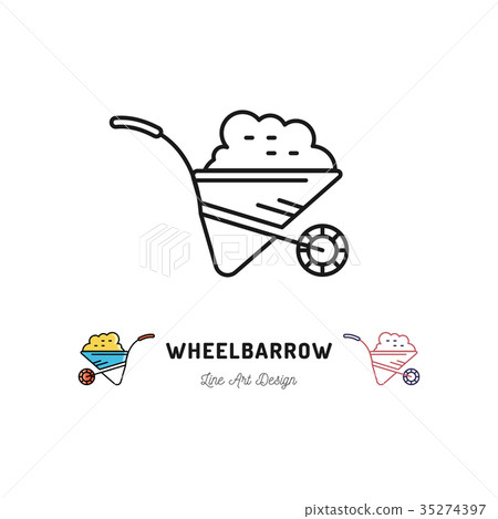 Wheelbarrow icon Gardening and building tools 35274397