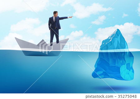 BUsinessman showing directions to avoid problems 35275048