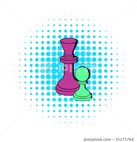 Chess king and chess pawn icon, comics style Chess king and chess pawn icon, comics style 35275768