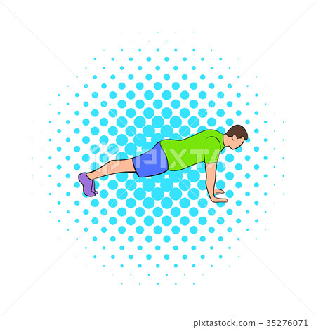 Four limbed staff pose icon, comics style Four limbed staff pose icon, comics style 35276071