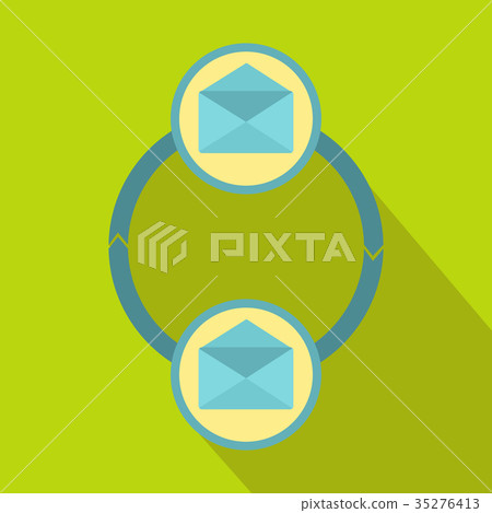 Synchronization messages icon, flat style 35276413