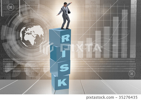Businessman in risk and reward business concept Businessman in risk and reward business concept 35276435