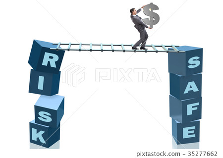 Businessman in risk and reward business concept 35277662