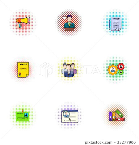 Investment icons set, pop-art style Investment icons set, pop-art style 35277900