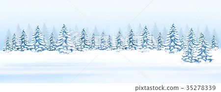 Christmas Winter Landscape Background Vector Stock Illustration