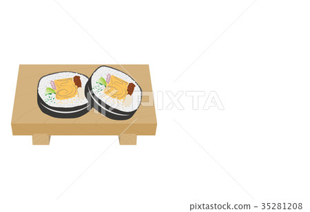 Sushi rolls with nori seaweed 35281208