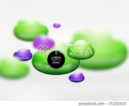 Vector 3d realistic clouds in grey space Vector 3d realistic clouds in grey space 35282010