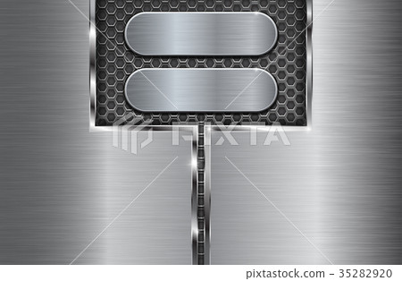 Metal brushed background with perforation Metal brushed background with perforation 35282920