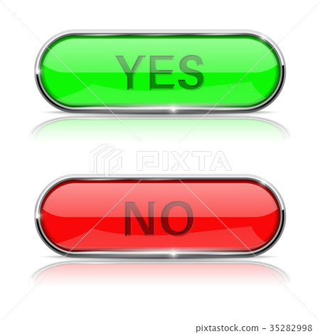 Yes and No buttons. Green and red oval web icons - Stock Illustration ...