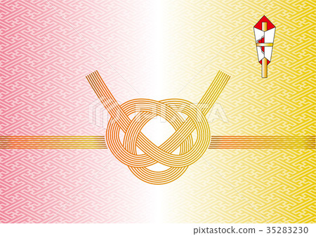 New Year's Day / Background for commemorative events | Mizuhiki Awaji knot (Awaji knot) gold | New Year image 35283230