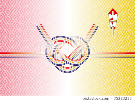 New Year/Keiji background material | Mizuhiki Awaji knot (Awaji knot) Navy red platinum | New Year image 35283233